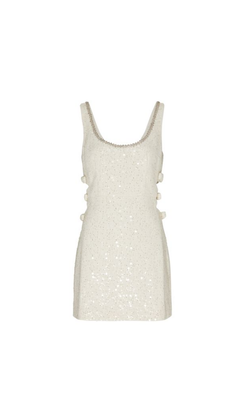 GOLD BOUCLE CUT OUT MINI DRESS