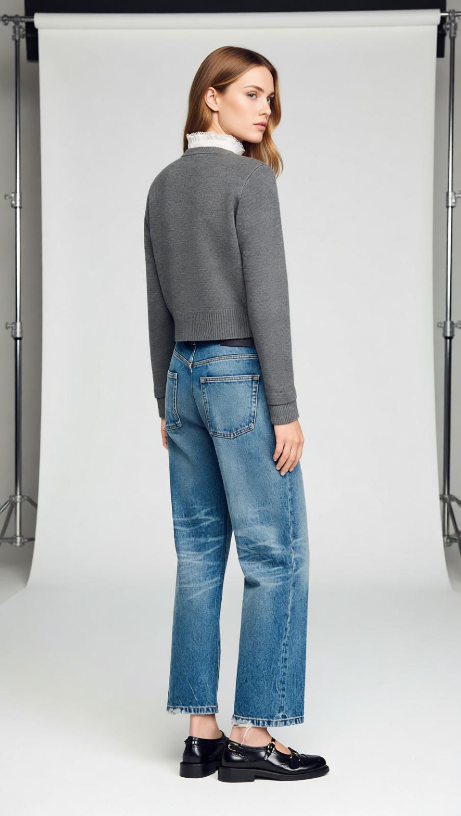 Women's Chic Fine Knit Button-Front Cardigan with Piped Pockets