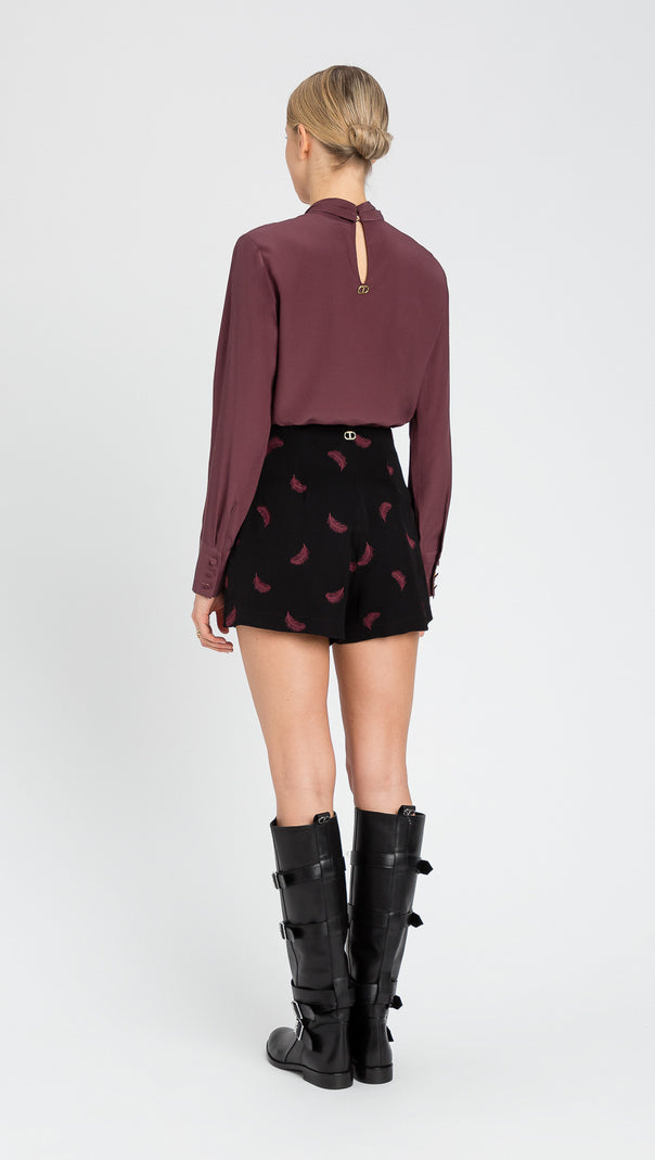 AIIZIE SHIRT TWINSET IN BURGUNDY - product image