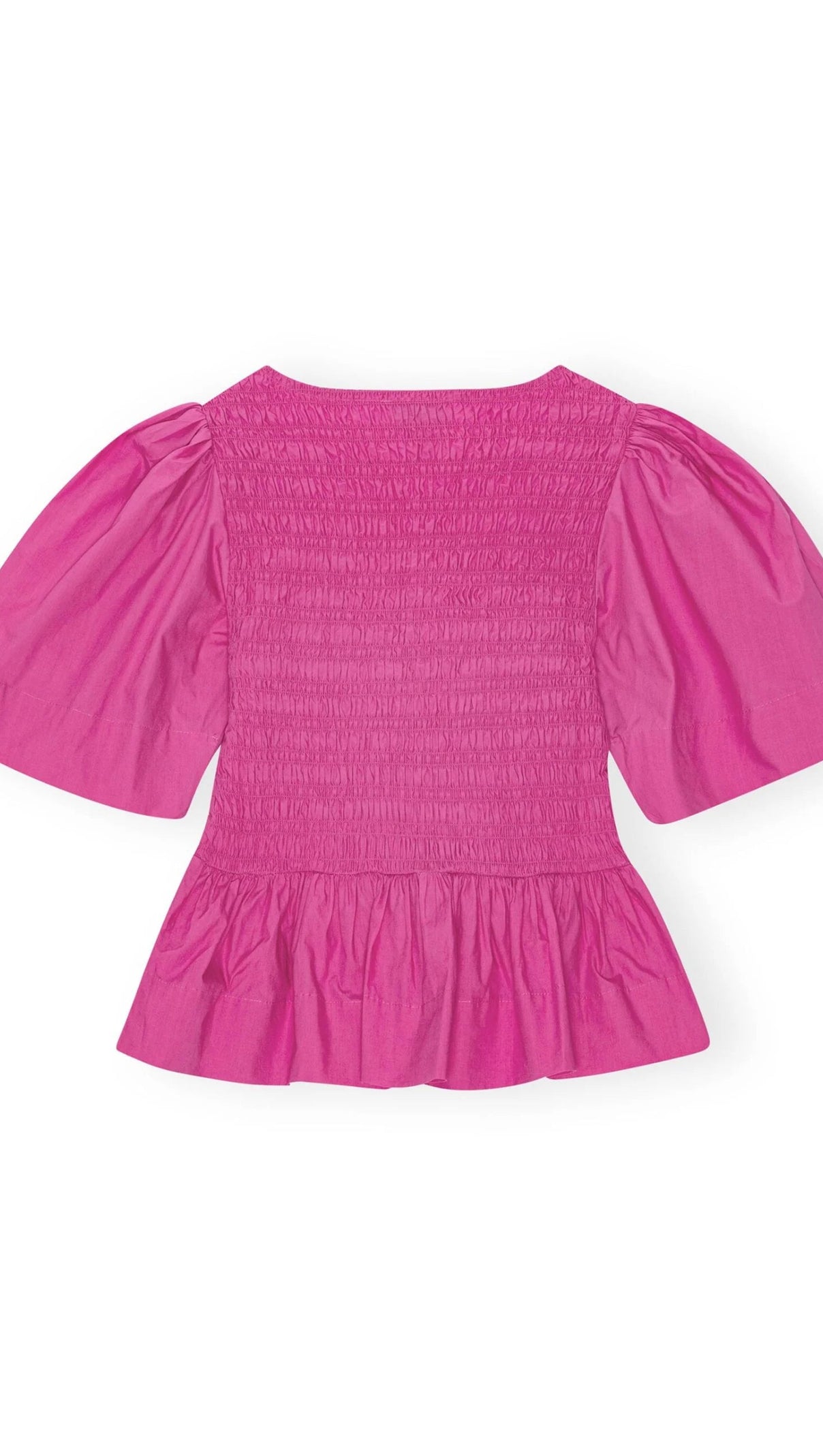 AIIZIE PINK SHIRRED PEPLUM BLOUSE - product image