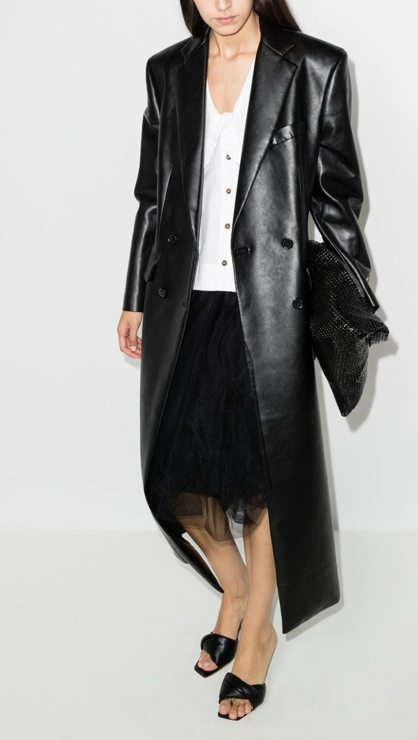 WEISSE BAUMWOLLBLUSE MIT ÜBERGROSSEN KRAGEN 