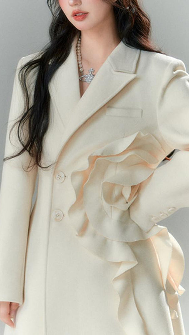 AIIZIE ALLARD FLOWER RUFFLE DENIM COAT - product image