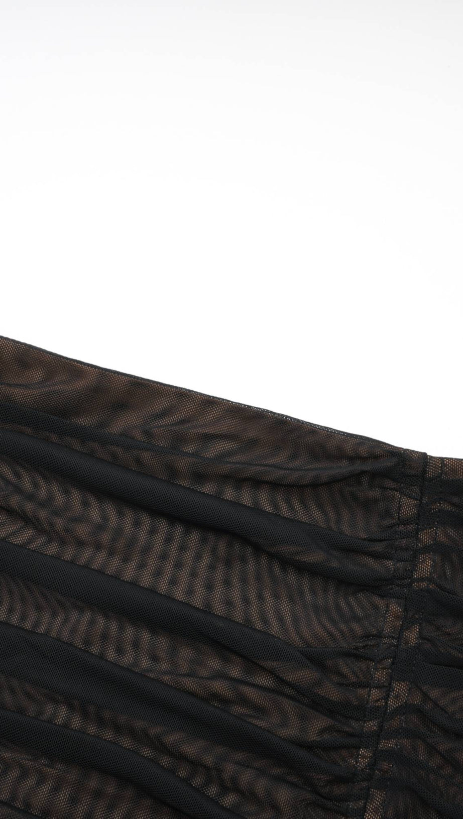 Gwenonwy – Schwarzes, gerüschtes Netzoberteil und Rock-Set 