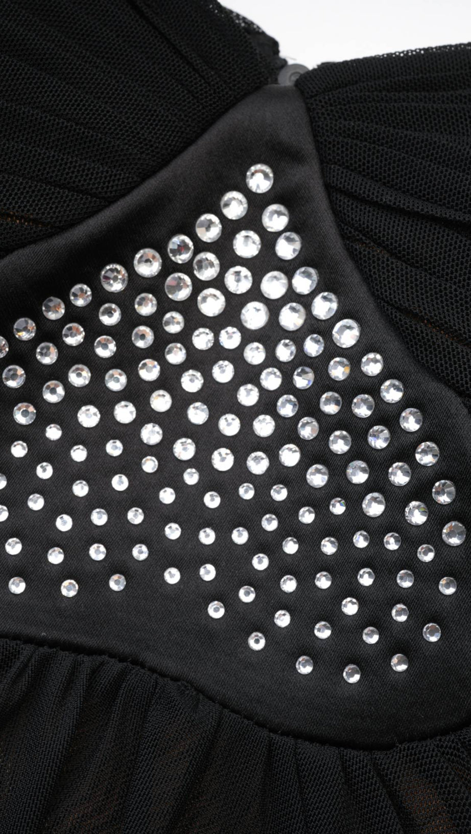 Gwenonwy – Schwarzes, gerüschtes Netzoberteil und Rock-Set 