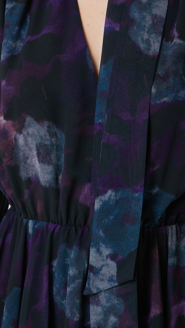 AIIZIE PURPLE FLORAL COCKTAIL MINI DRESS - product image