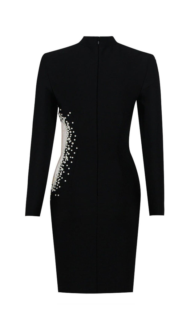 AIIZIE PEARL HOLLOW SEXY DRESS IN BLACK - product image