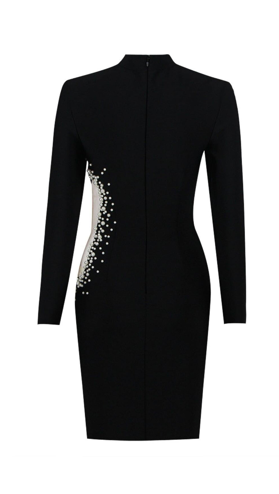 SEXY KLEID MIT PEARL HOLLOW IN SCHWARZ