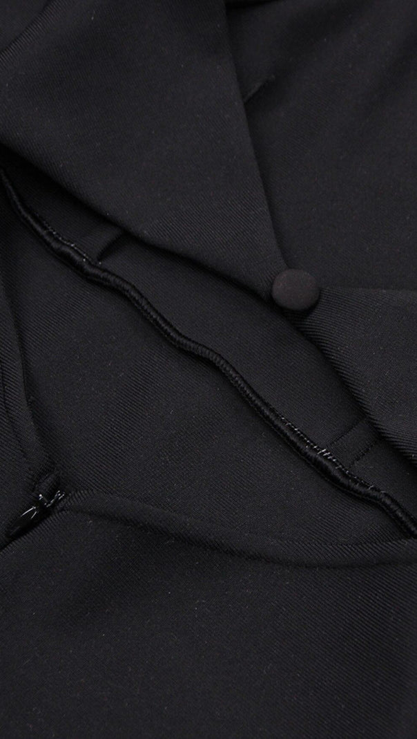 AIIZIE LONG SLEEVE TIGHT BACKLESS DRESS IN BLACK - product image