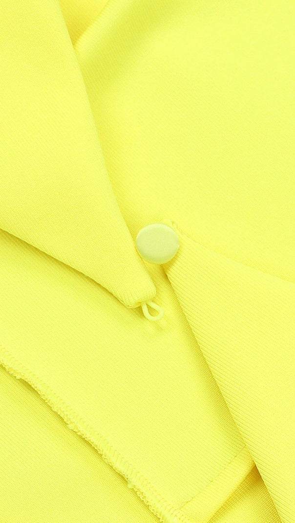 AIIZIE LONG SLEEVE TIGHT BACKLESS DRESS IN YELLOW - product image