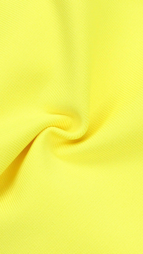 AIIZIE LONG SLEEVE TIGHT BACKLESS DRESS IN YELLOW - product image