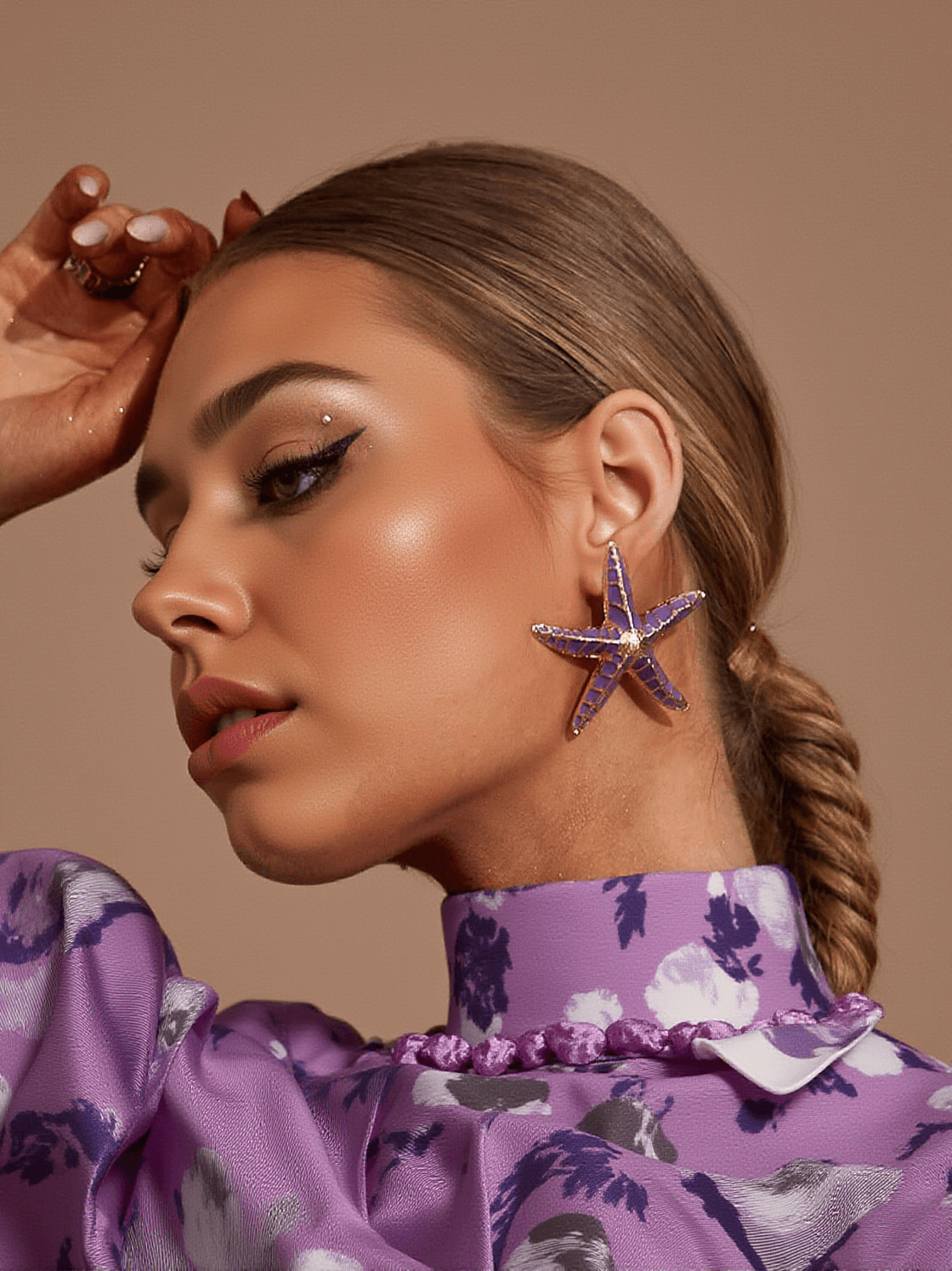 SHEPHERD STARFISH EARRINGS IN PURPLE