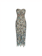 Debra Flower Embroidered Sequin Midi Dress