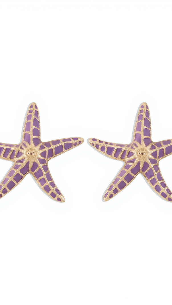 AIIZIE SHEPHERD STARFISH EARRINGS IN PURPLE - product image