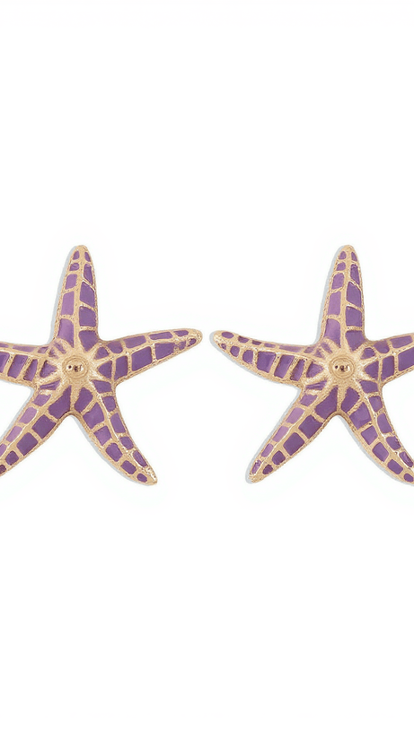 SHEPHERD STARFISH EARRINGS IN PURPLE