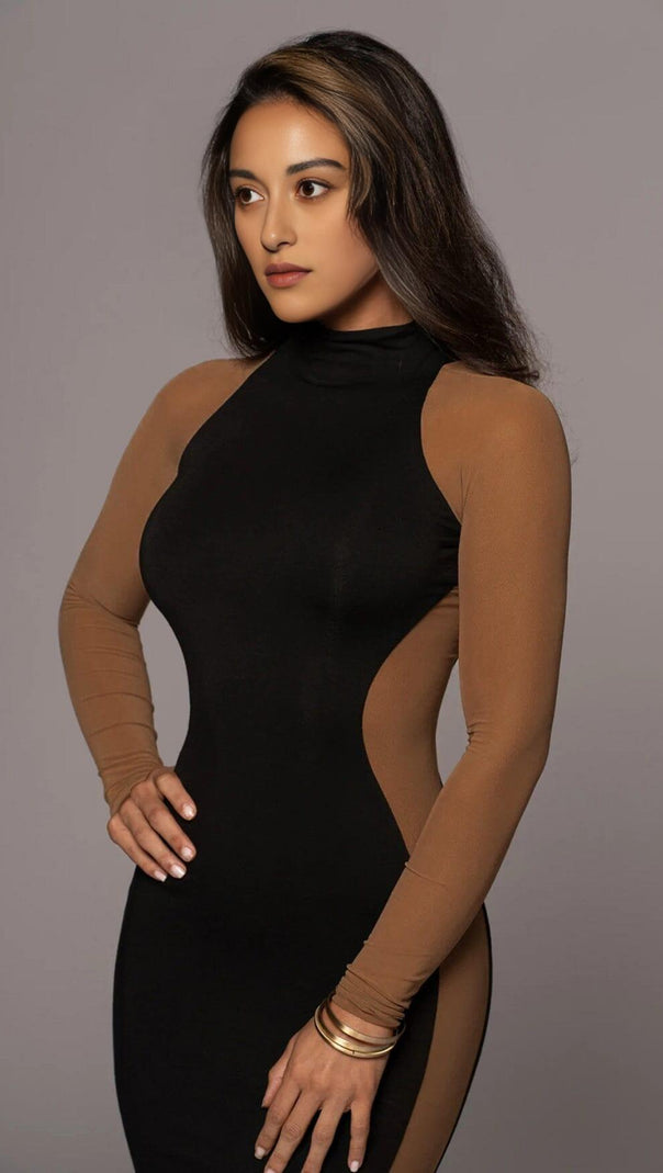 AIIZIE SEXY TIGHT BANDAGE DRESS IN BLACK - product image