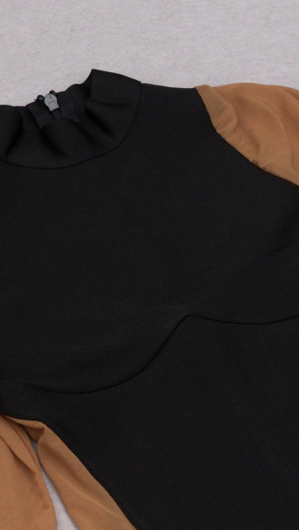 AIIZIE SEXY TIGHT BANDAGE DRESS IN BLACK - product image