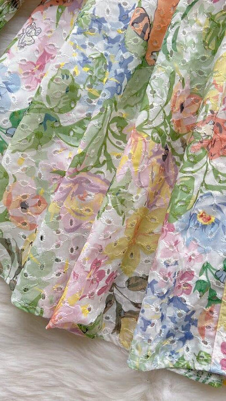 LONG PUFF SLEEVE V NECK DIAMONDS BOW RUFFLES MINI DRESS