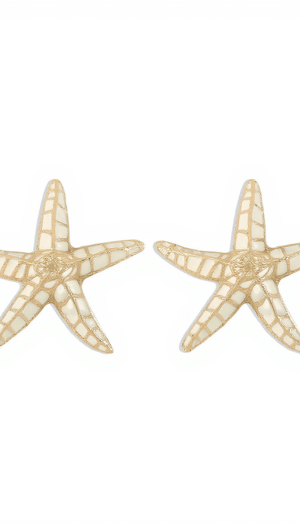 AIIZIE SHEPHERD STARFISH EARRINGS IN BEIGE - product image