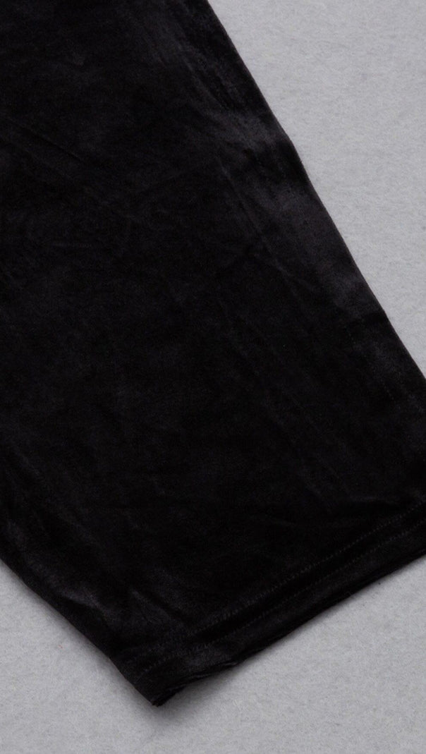 Off Shoulder Pleated Dress in Black