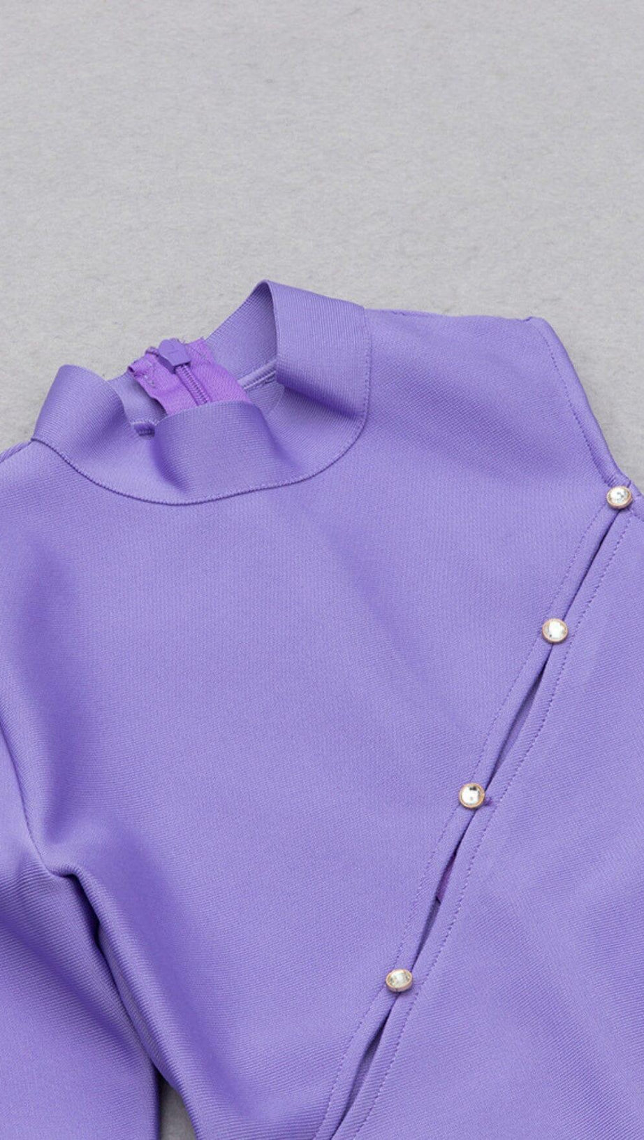 LONG SLEEVE LACE BANDAGE DRESS IN PURPLE