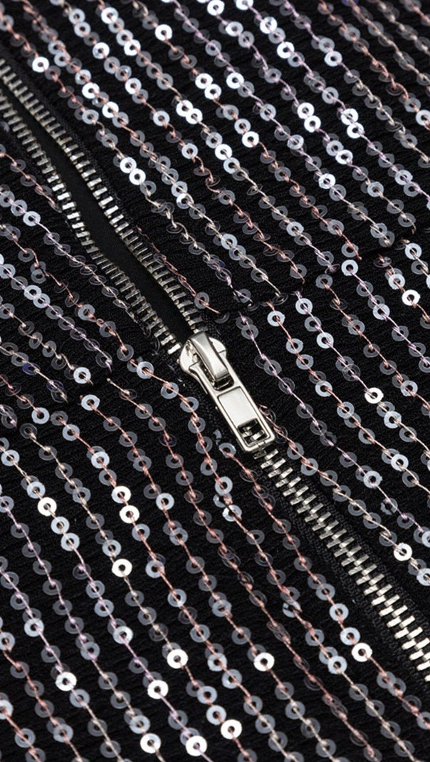 AIIZIE SEXY SEQUINED DRESS IN BLACK - product image