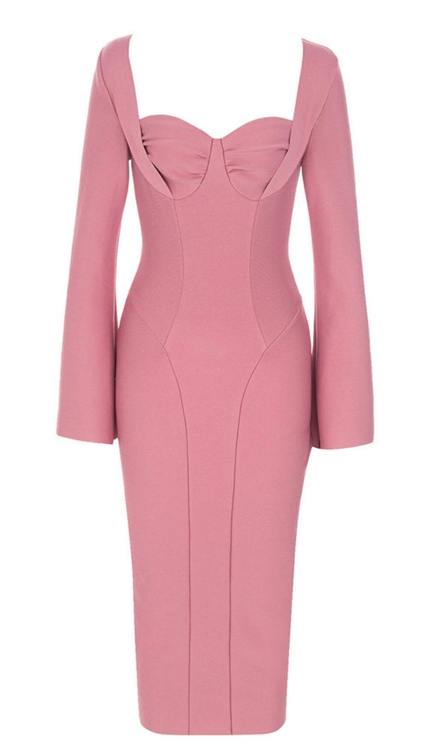 AIIZIE FOURSQUARE NECK TUBE TOP DRESS IN PINK - product image
