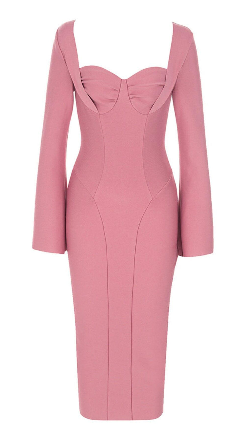 FOURSQUARE NECK TUBE TOP DRESS IN PINK