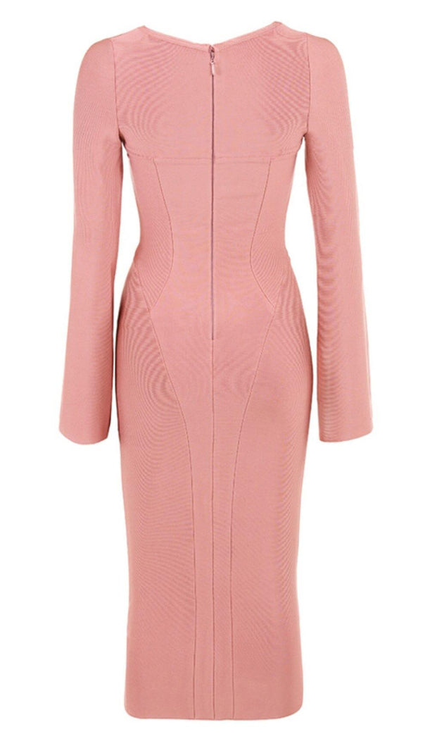 AIIZIE FOURSQUARE NECK TUBE TOP DRESS IN PINK - product image