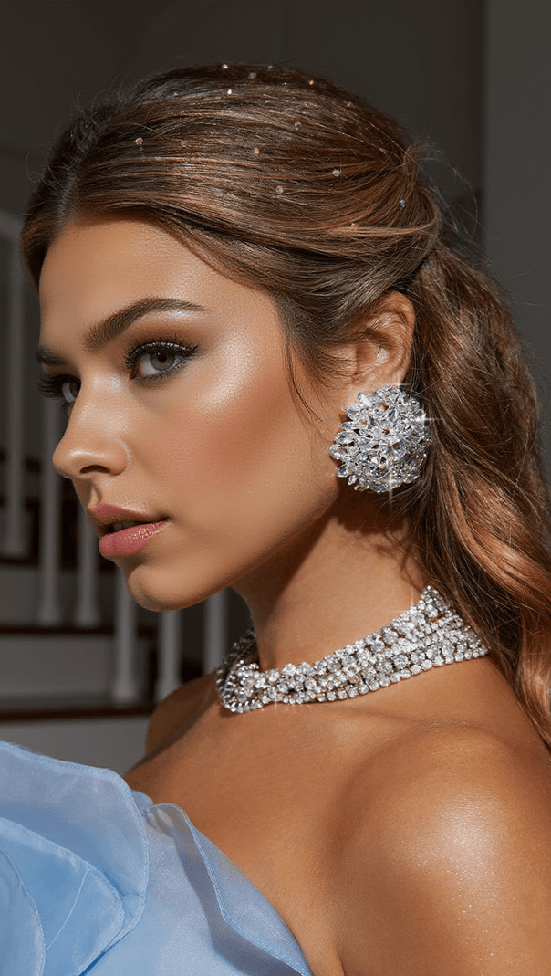 AIIZIE LYSANDER CIRCLE RHINESTONE EARRINGS - product image