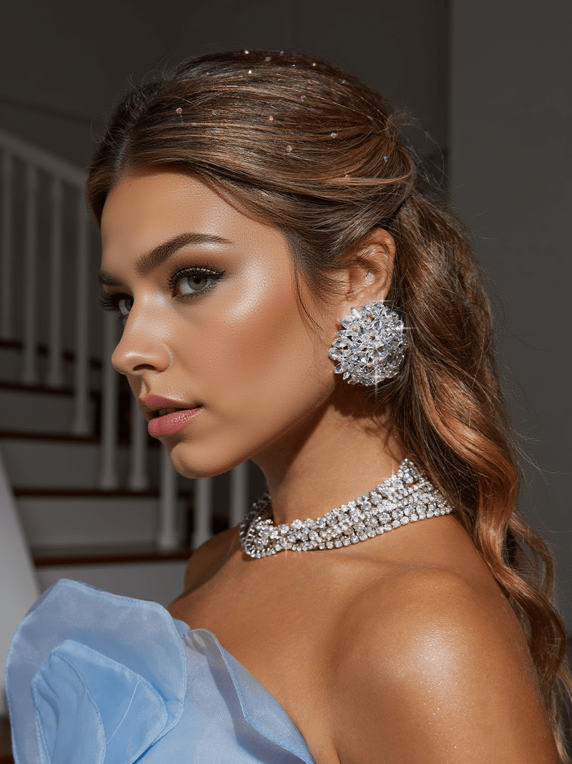 LYSANDER CIRCLE RHINESTONE EARRINGS