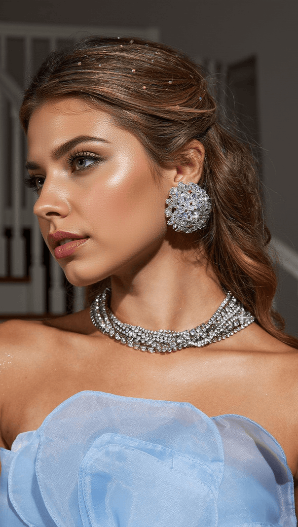 AIIZIE LYSANDER CIRCLE RHINESTONE EARRINGS - product image