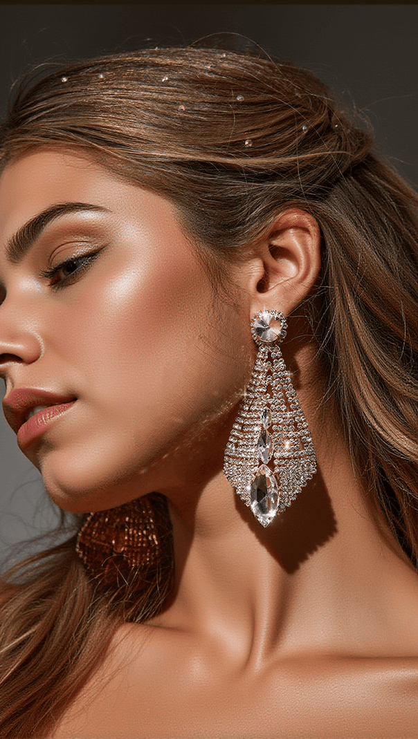 AIIZIE CHERYL RHINESTONE EMBELLISHED EARRINGS - product image
