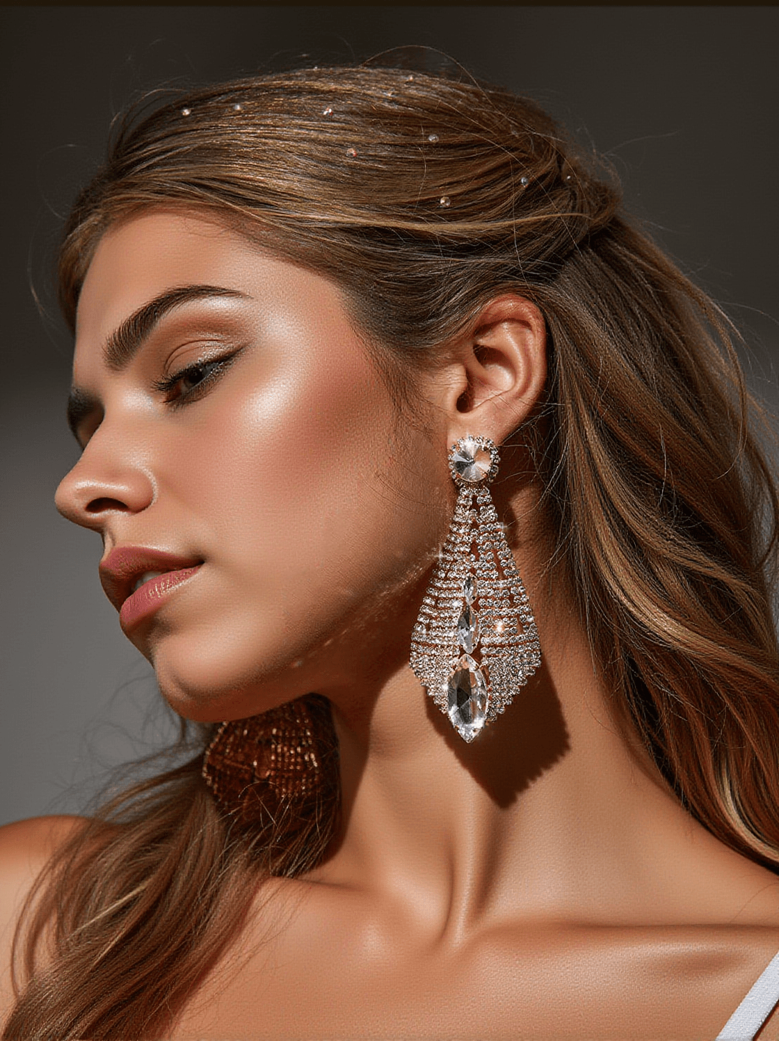 CHERYL RHINESTONE EMBELLISHED EARRINGS