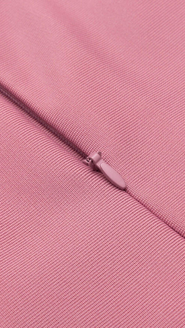 Foursquare Neck Tube Top Dress in Pink