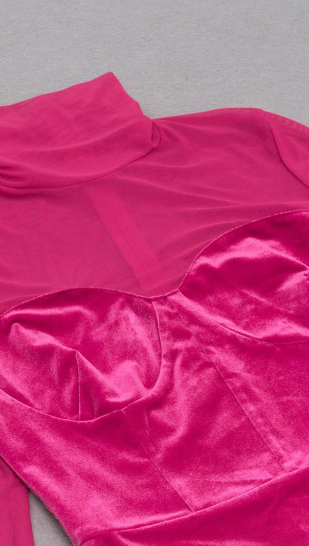 AIIZIE LONG SLEEVED SHEATH DRESS IN ROSE RED - product image
