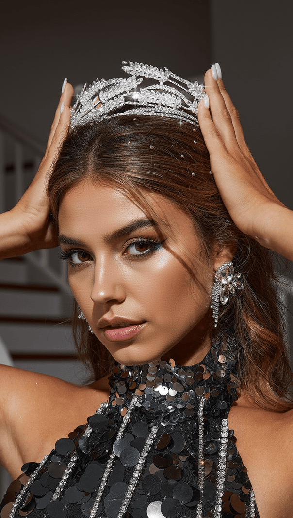 AIIZIE CAROLYN RHINESTONE EMBELLISHED CROWN - product image