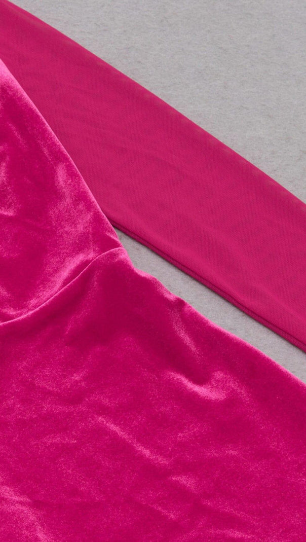 AIIZIE LONG SLEEVED SHEATH DRESS IN ROSE RED - product image