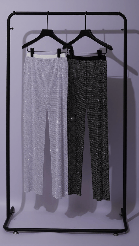 Kataleya – Schwarze Netzhose mit Rautenmuster