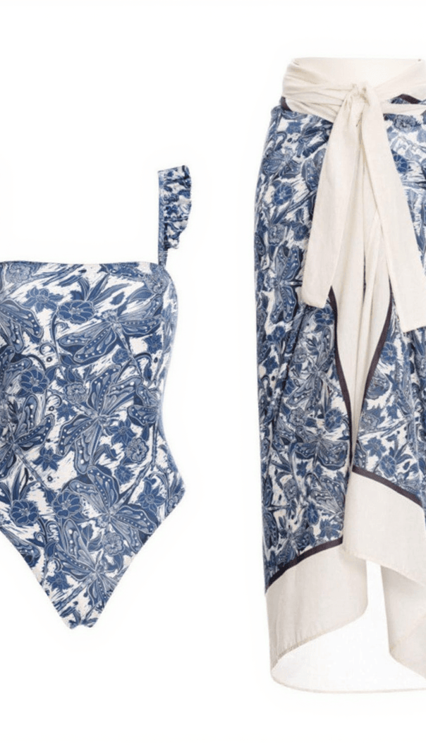 AIIZIE VIVIANNE DRAGONFLY PRINTED SWIMWEAR TWO PIECE SET - product image