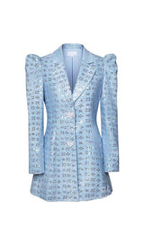 LOVE BUTTON BLAZER IN BLUE