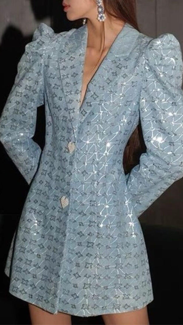 AIIZIE LOVE BUTTON BLAZER IN BLUE - product image