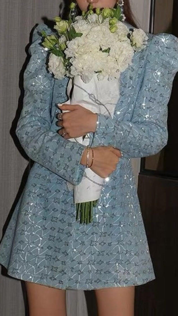 AIIZIE LOVE BUTTON BLAZER IN BLUE - product image