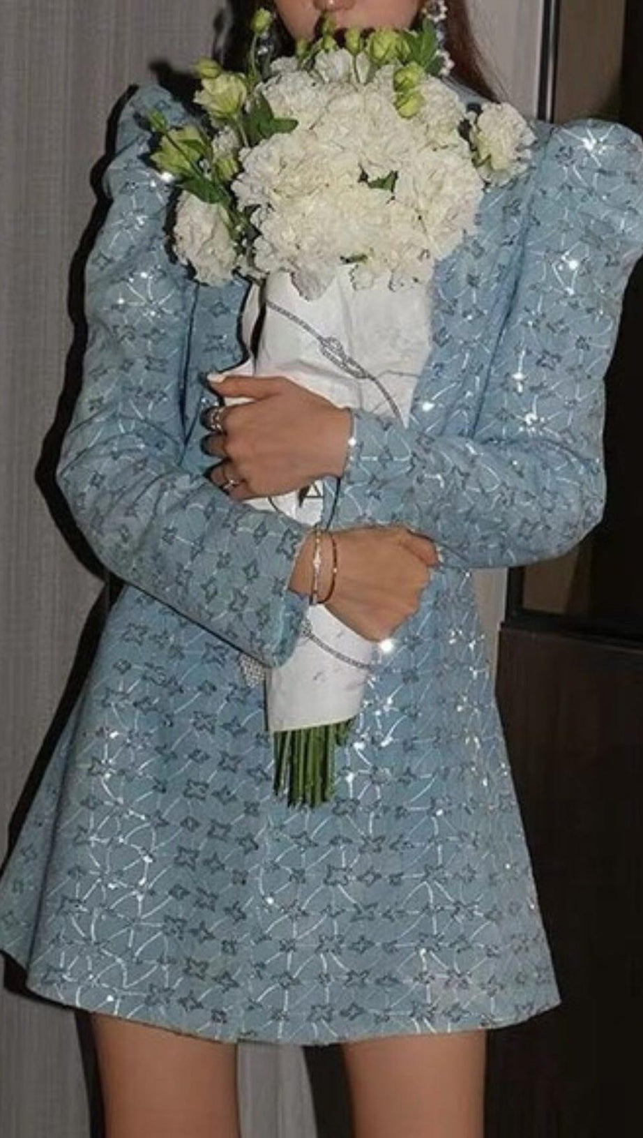 LOVE BUTTON BLAZER IN BLUE