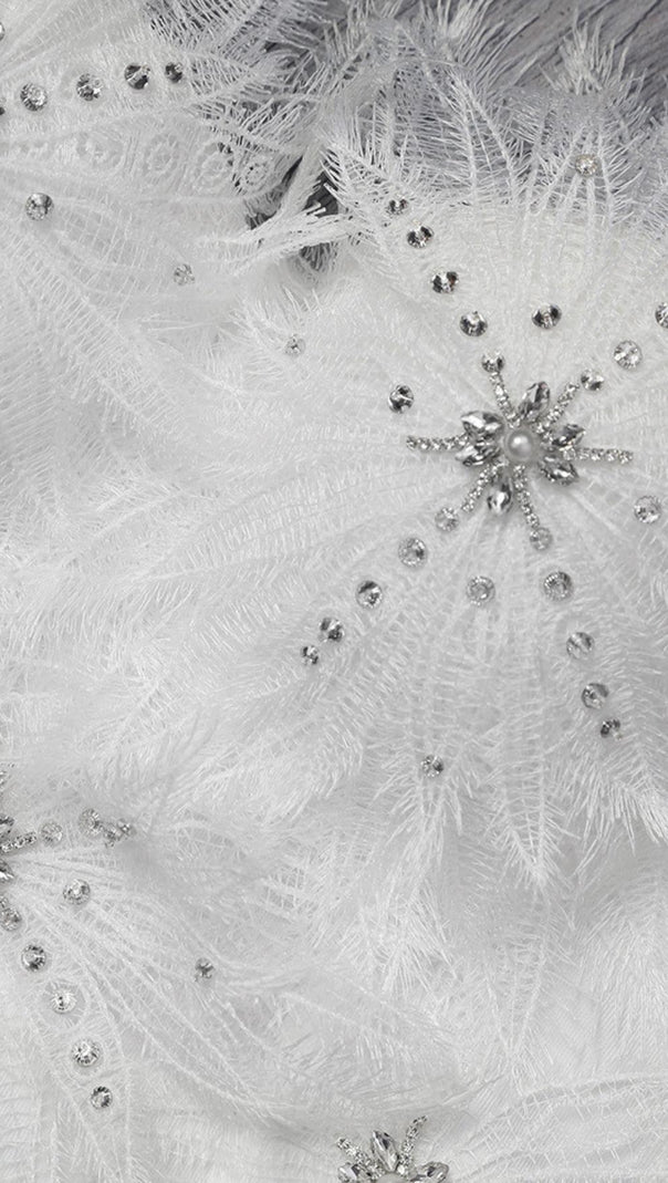 AIIZIE DIAMOND FEATHER CORSET TOP IN WHITE - product image