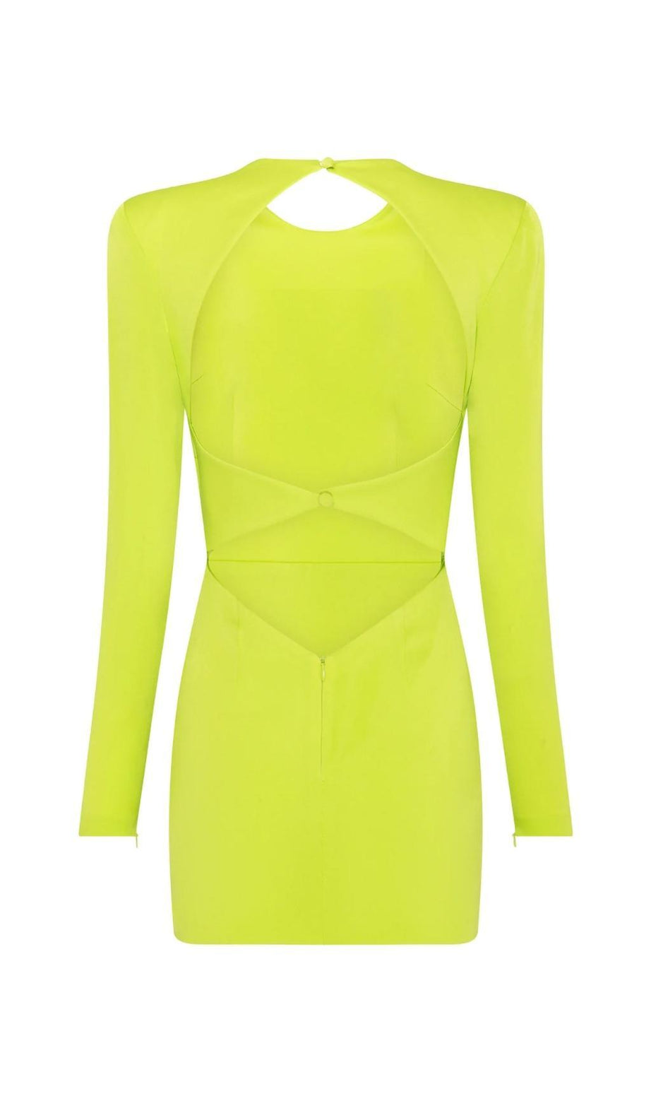LONG SLEEVE BACKLESS MINI DRESS IN GREEN