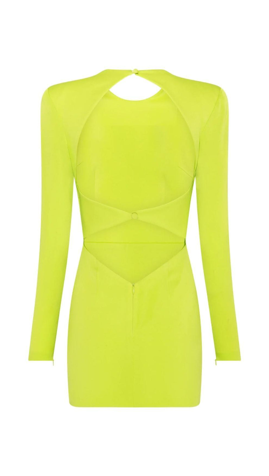LONG SLEEVE BACKLESS MINI DRESS IN GREEN – AIIZIE