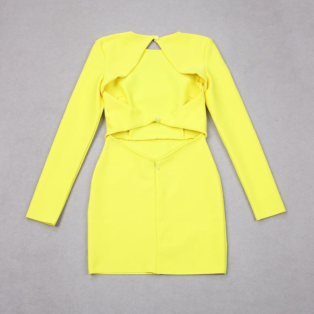 AIIZIE LONG SLEEVE BACKLESS MINI DRESS IN GREEN - product image