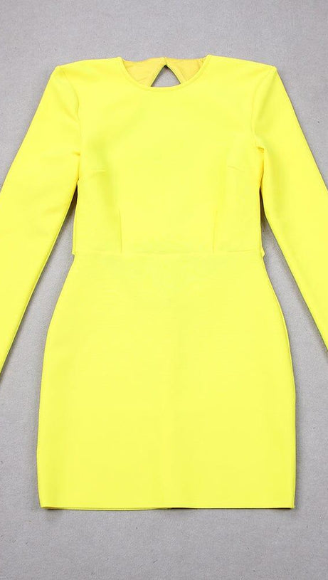 LONG SLEEVE BACKLESS MINI DRESS IN GREEN
