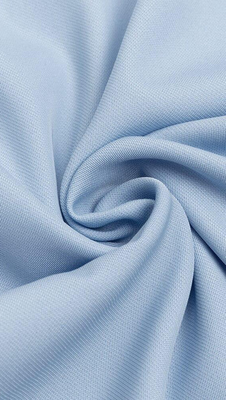 LIGHT BLUE BACKLESS SUSPENDER TIGHT SLIT DRESS