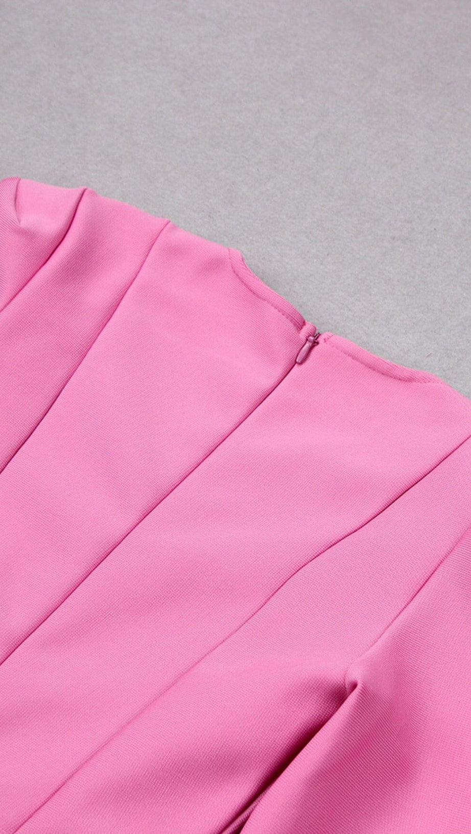 SQUARE SHOULDER CORSET MIDI DRESS IN PINK